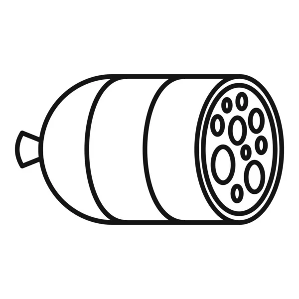 Saucisse frankfurter icône, style contour — Image vectorielle