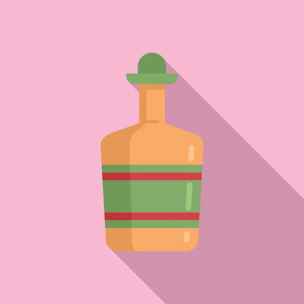 Barman icono de la botella de tequila, estilo plano — Vector de stock