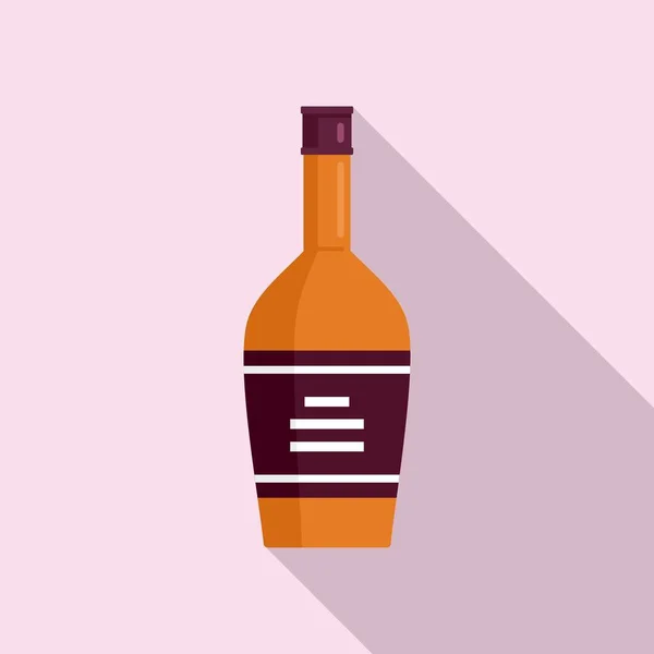 Bourbon bottle drink icon, flat style — Stock Vector