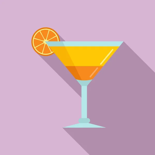 Orangefarbener Cocktail, flacher Stil — Stockvektor