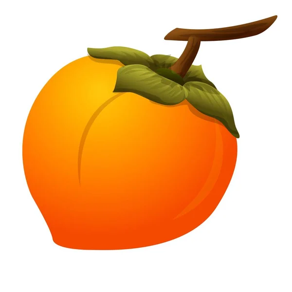 Persimmon icône douce, style dessin animé — Image vectorielle