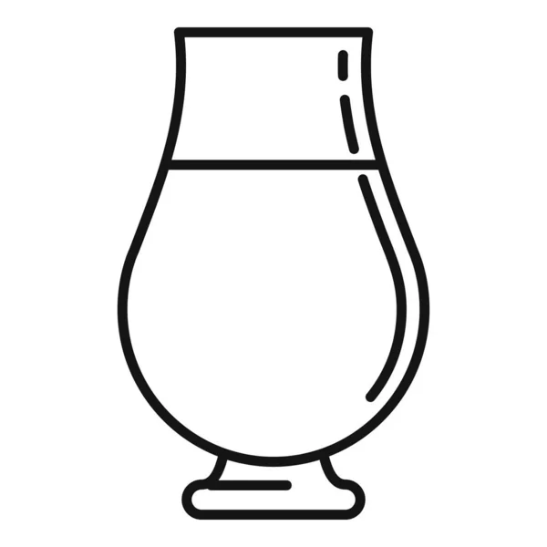 Значок бокала пива бармена, стиль наброска — стоковый вектор