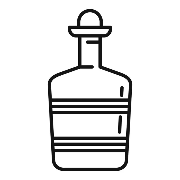 Icono de la botella de tequila camarero, estilo de esquema — Vector de stock