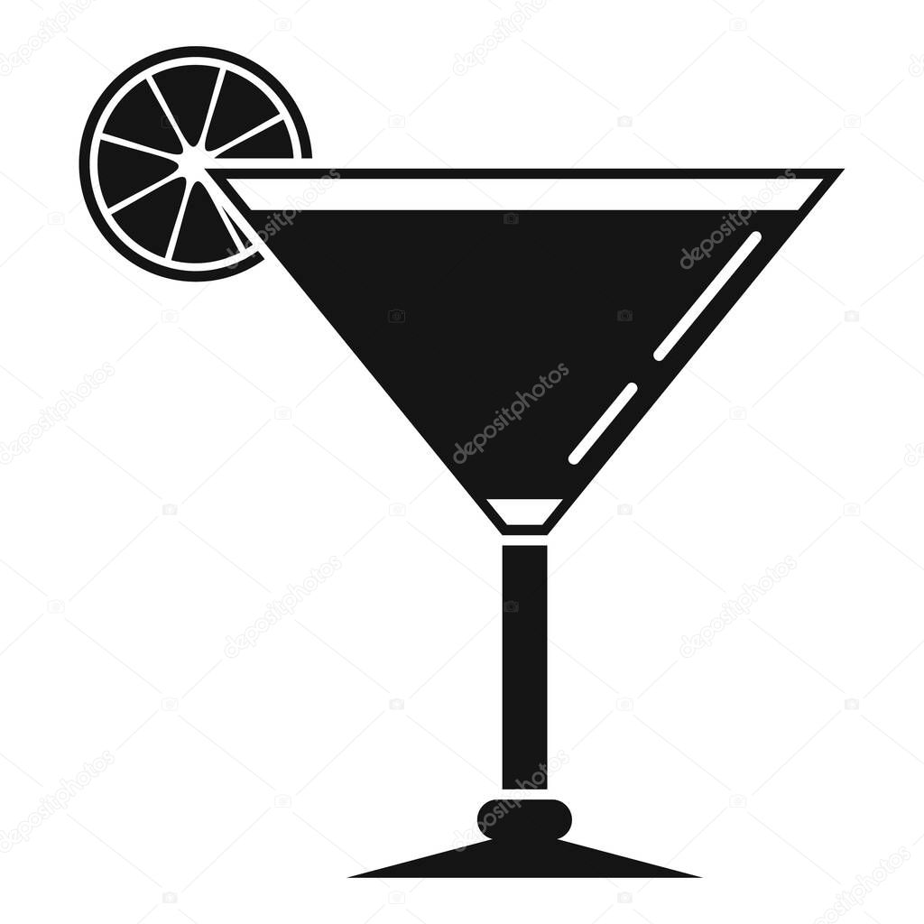 Orange cocktail icon, simple style