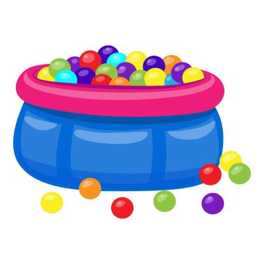 Kid balls pool icon, cartoon style clipart