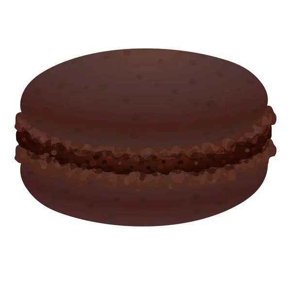 Icône macaron chocolat, style dessin animé — Image vectorielle