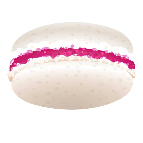 Macaron aux baies de lait icône, style dessin animé — Image vectorielle