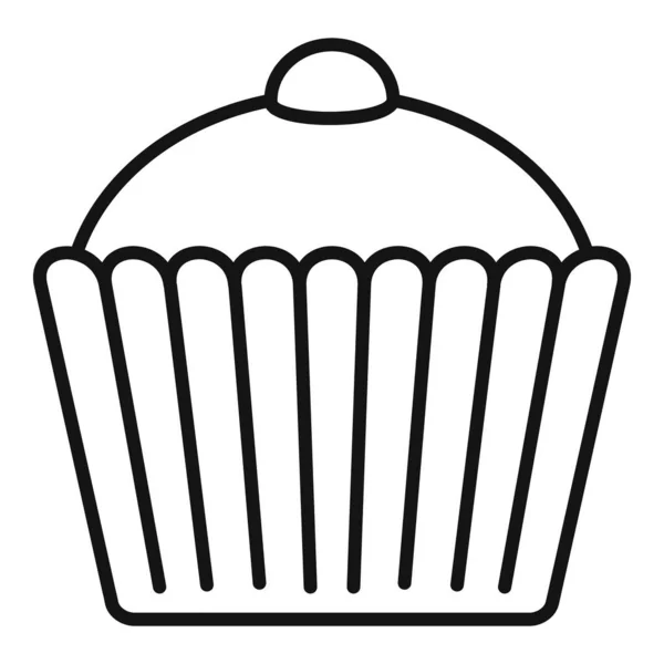 Färsk muffinsikon, kontur stil — Stock vektor