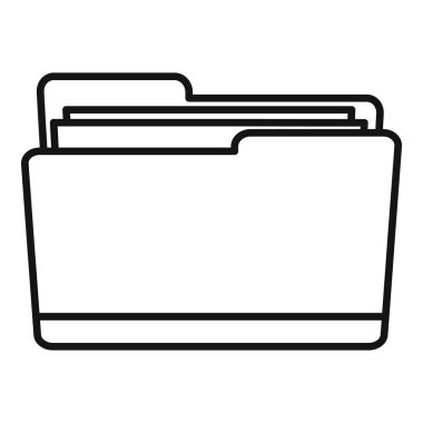 Notary folder icon, outline style vector