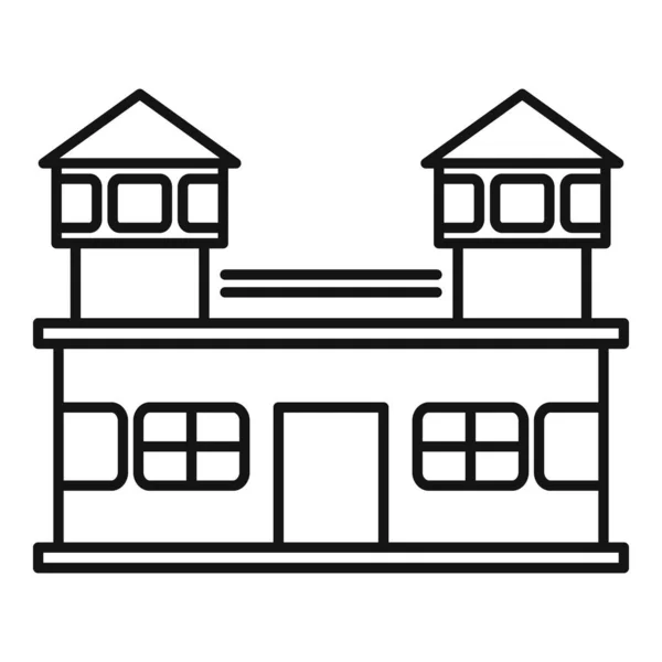 Fängelsebyggnad ikon, skiss stil — Stock vektor