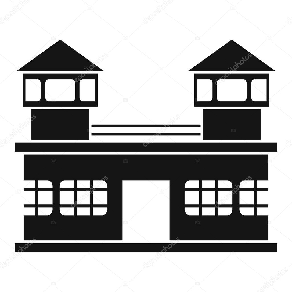 Prison building icon, simple style