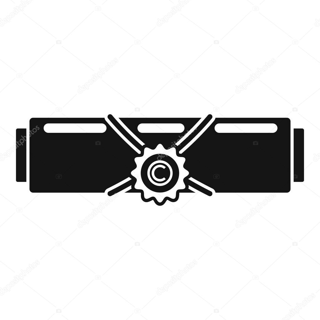 Notary certificate icon, simple style