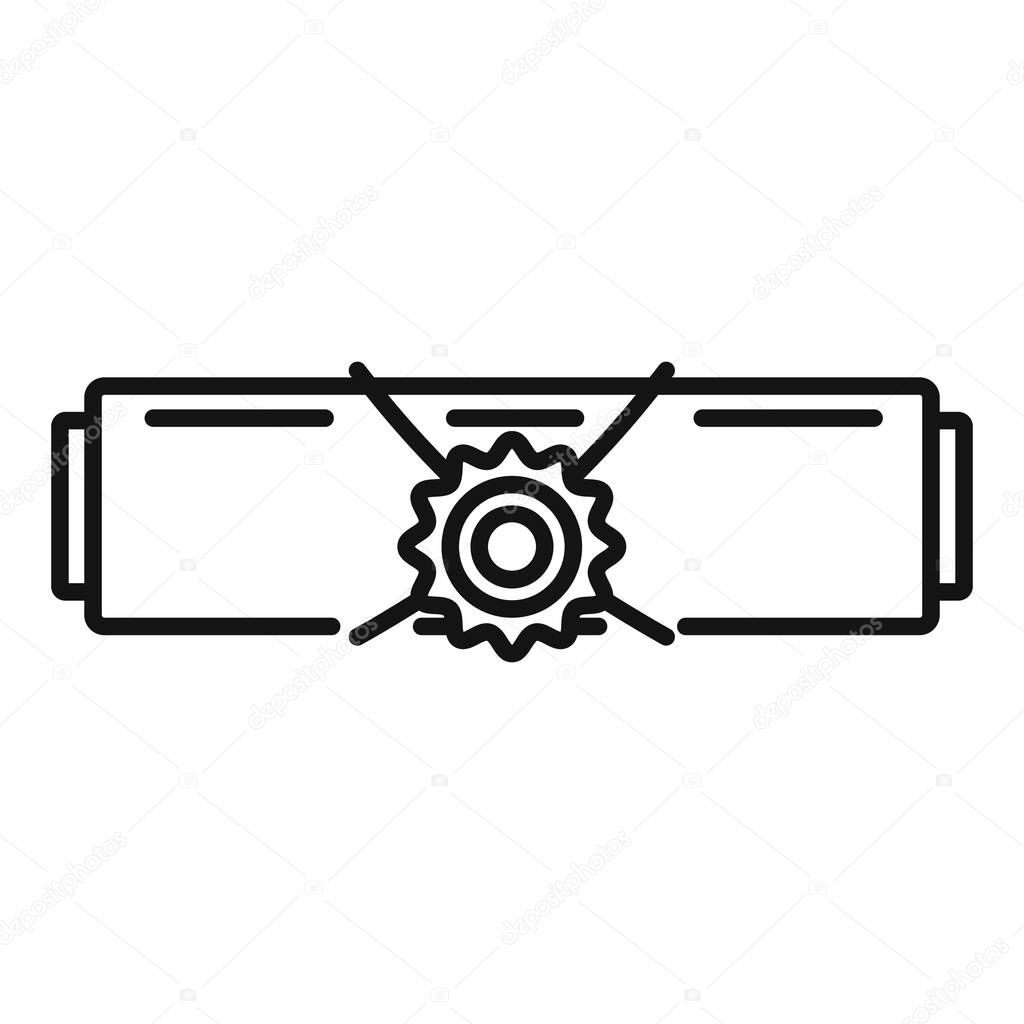Notary certificate icon, outline style