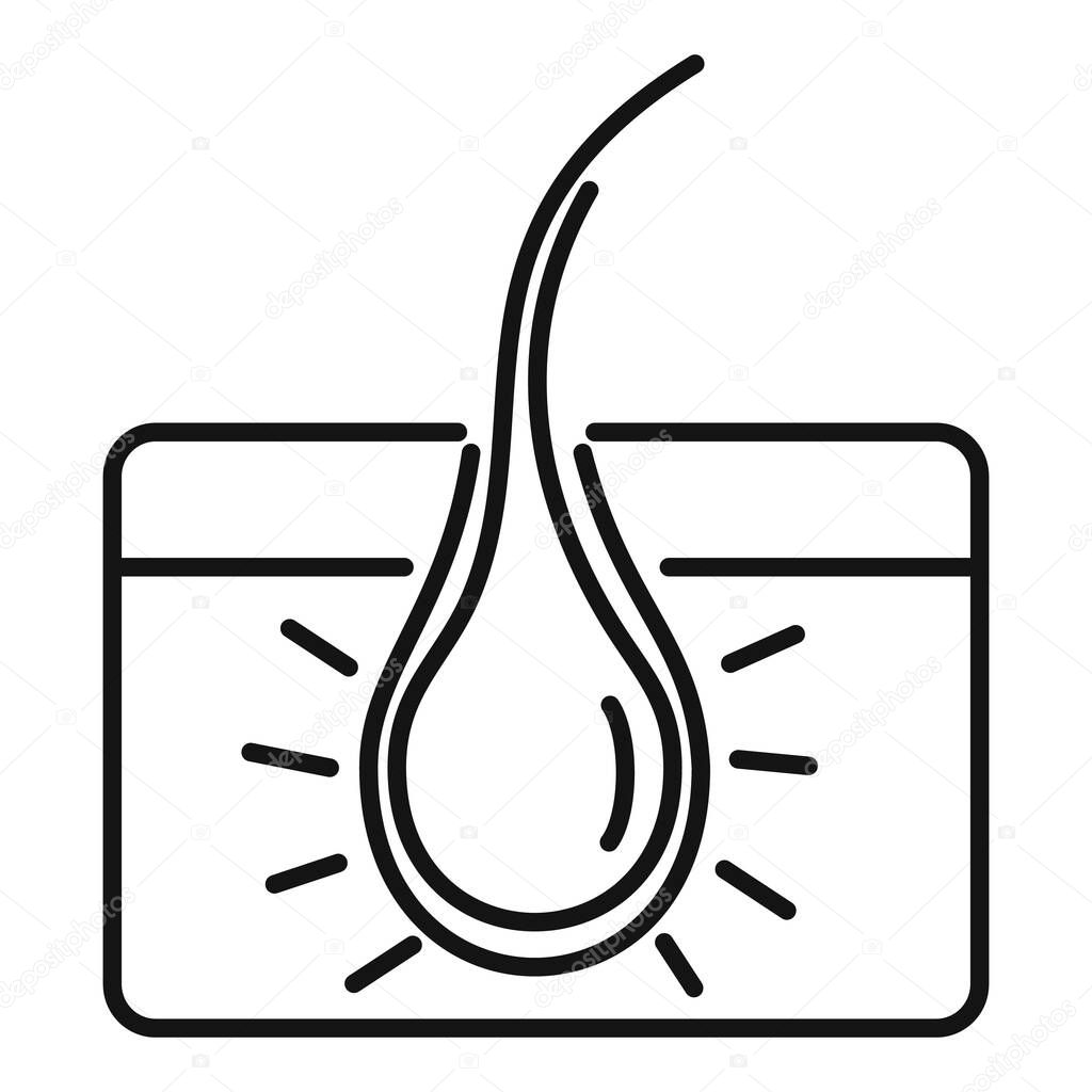Hair removal icon, outline style
