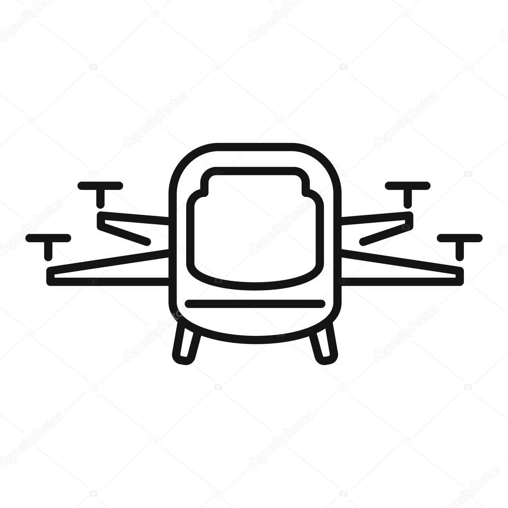 Driverless taxi drone icon, outline style