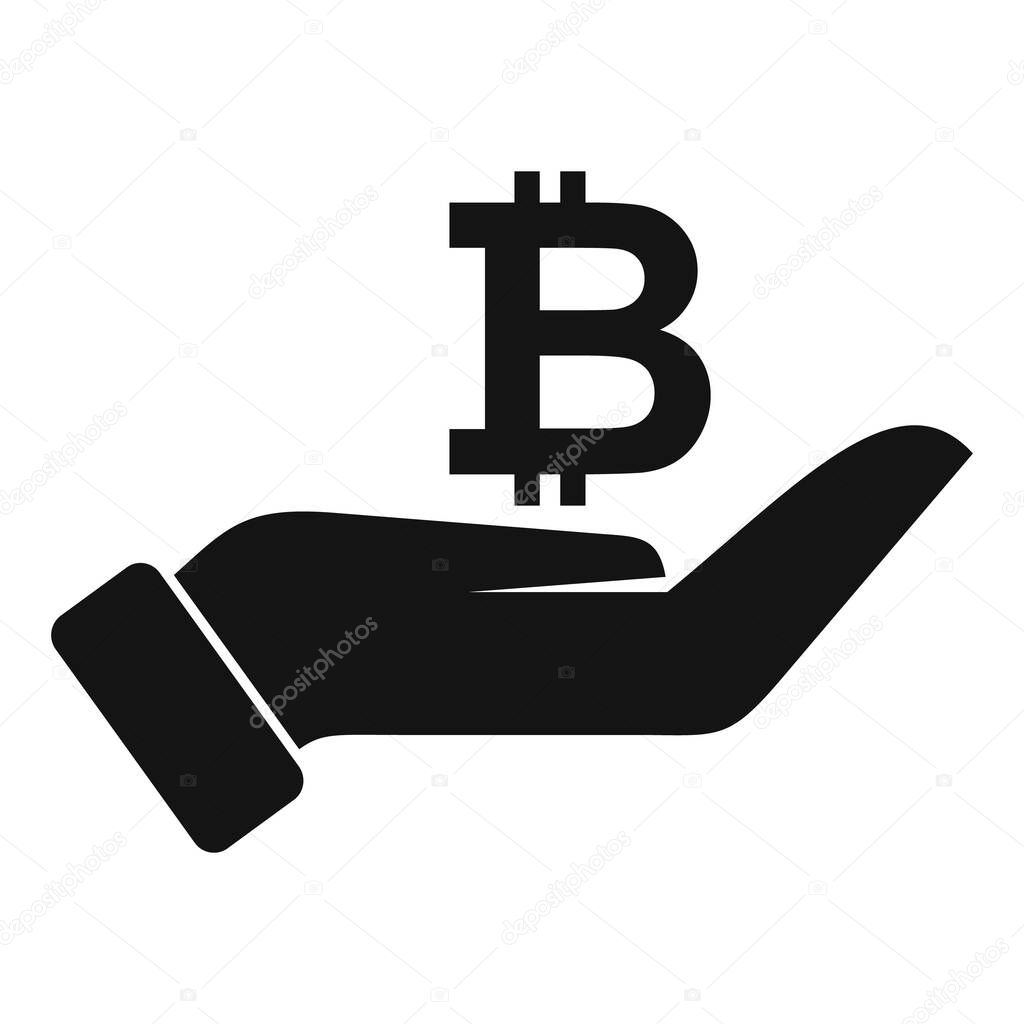 Care bitcoin icon, simple style