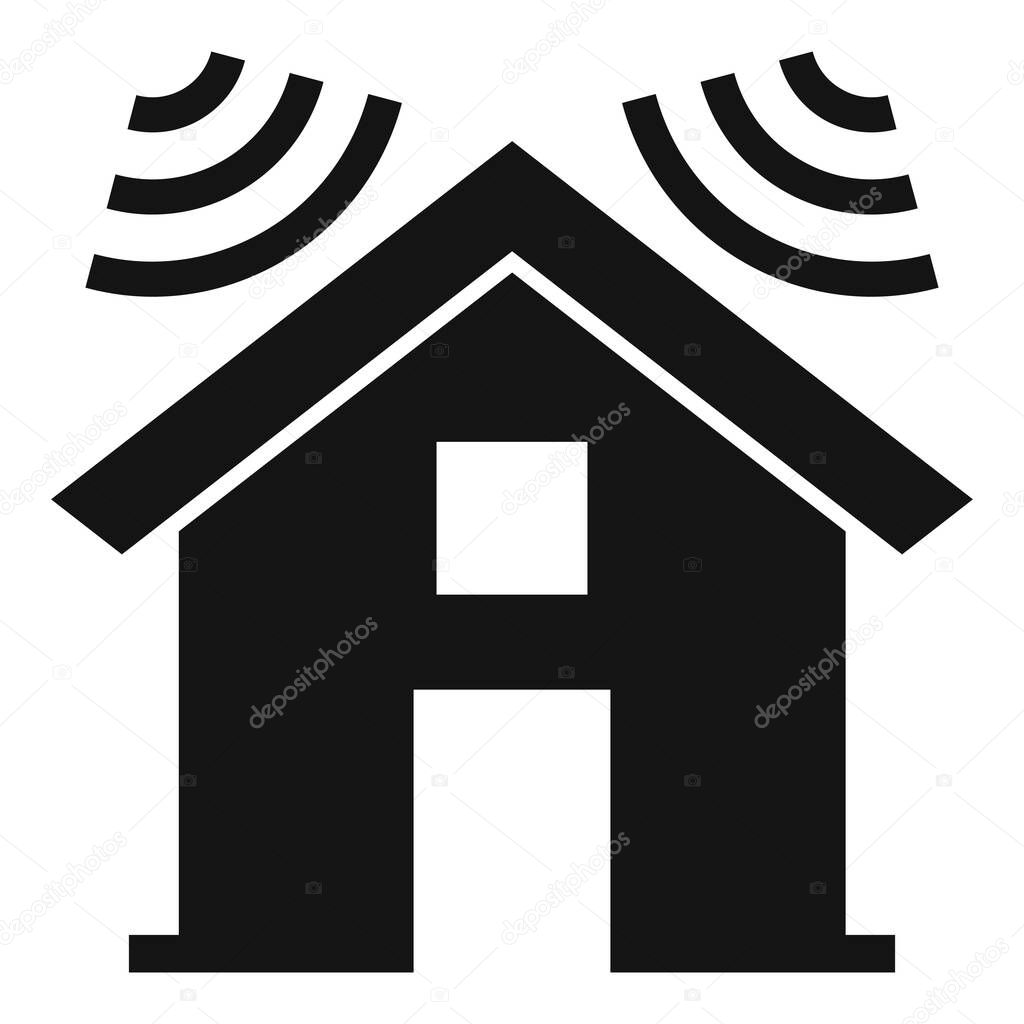 Soundproofing house roof icon, simple style