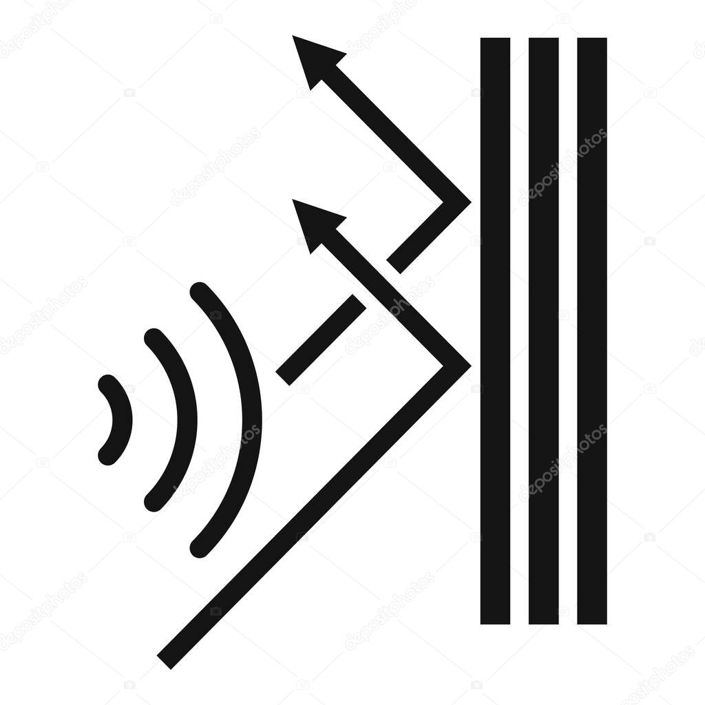 Soundproof reflect wall icon, simple style