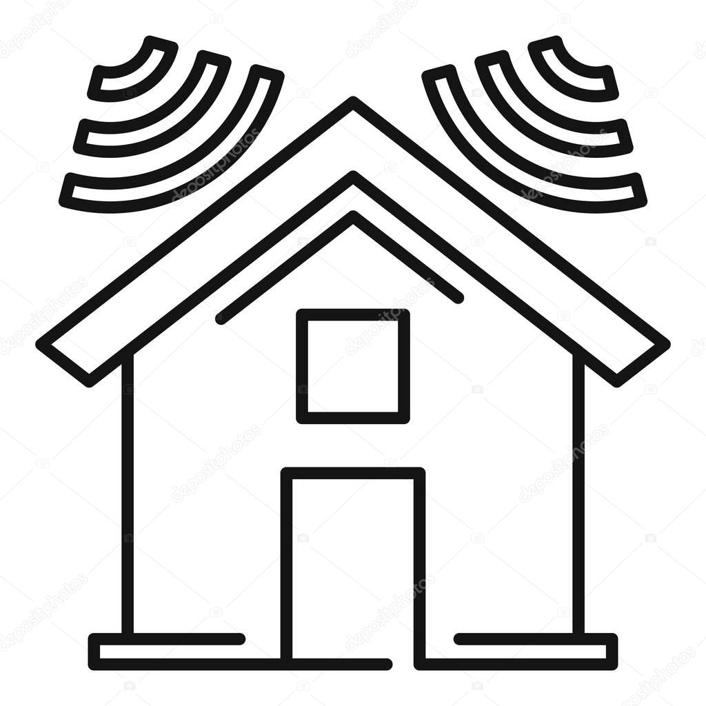 Soundproofing house roof icon, outline style