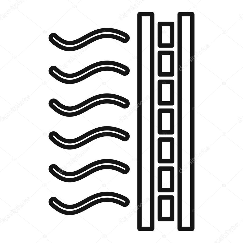 Sound record absorbing icon, outline style