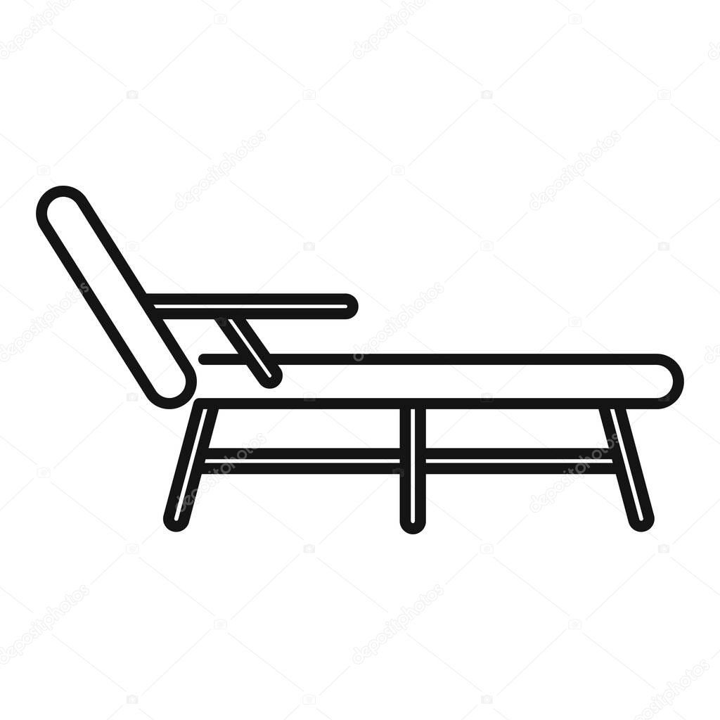 Deck chair icon, outline style