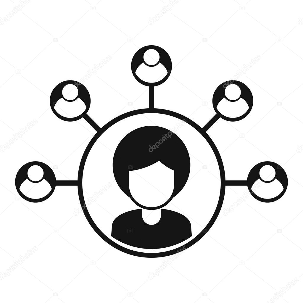 Sociology person scheme icon, simple style