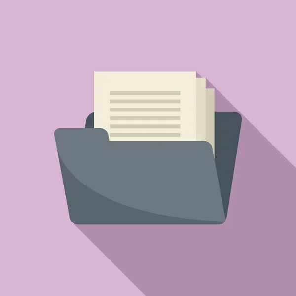 Open folder documents icon, flat style — Stock Vector