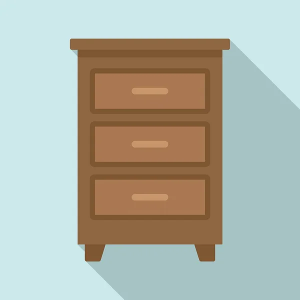 Wood documents drawer icon, flat style — Stock Vector