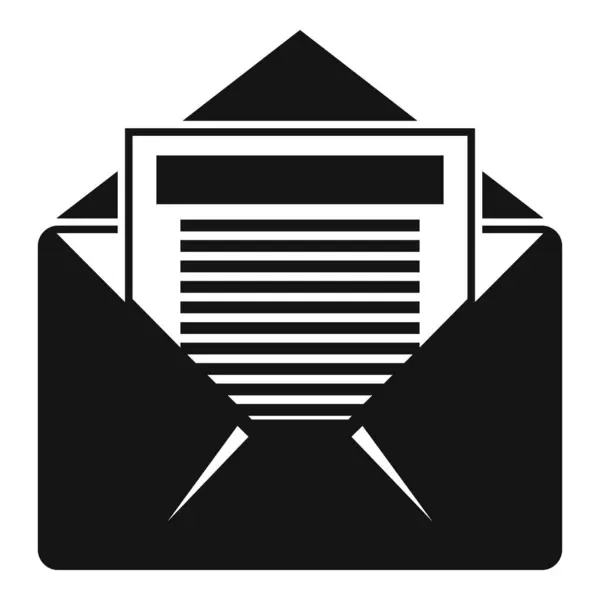 Ícone de e-mail de documento, estilo simples — Vetor de Stock