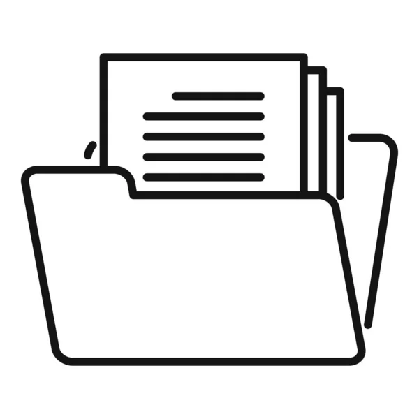 Abrir el icono de documentos de carpeta, esbozar estilo — Vector de stock