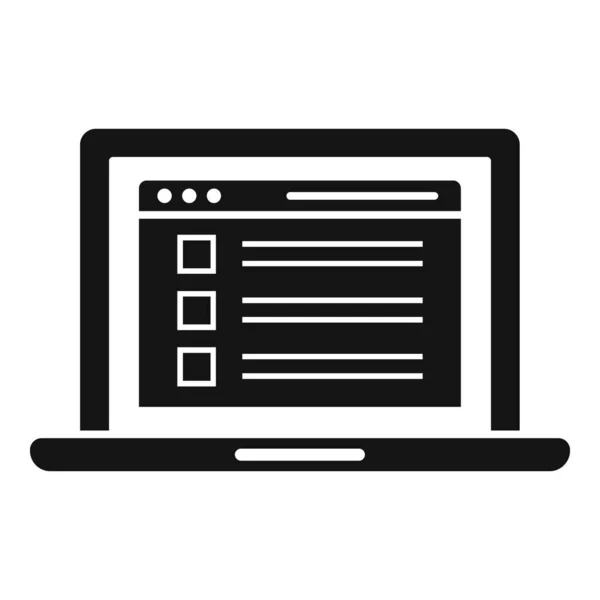 To-do-Liste Laptop-Symbol, einfacher Stil — Stockvektor