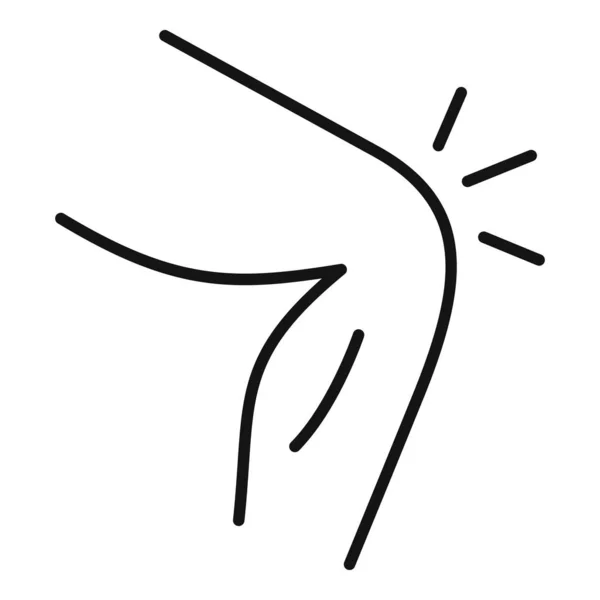 Skadad knä ikon, kontur stil — Stock vektor