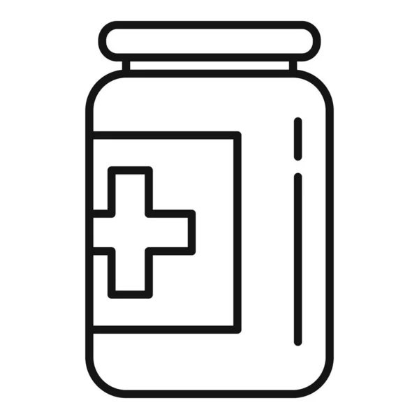 Icono de la botella de medicina, estilo de esquema — Vector de stock