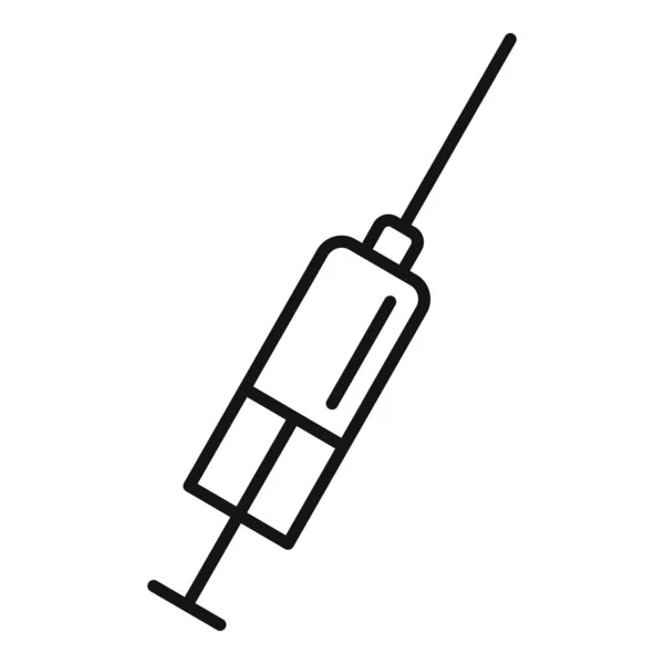 医療用注射器のアイコン、アウトラインスタイル — ストックベクタ