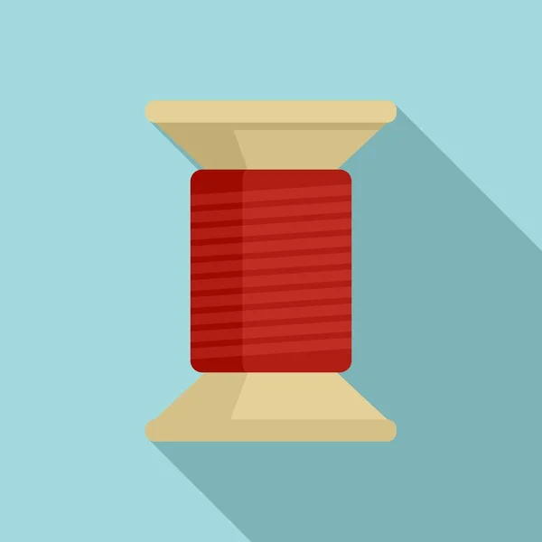 Icône de bobine de bois de fil, style plat — Image vectorielle