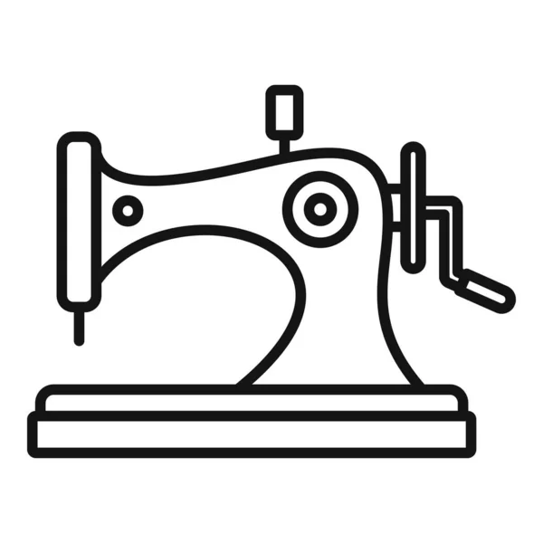 Vecchia icona della macchina da cucire, stile contorno — Vettoriale Stock