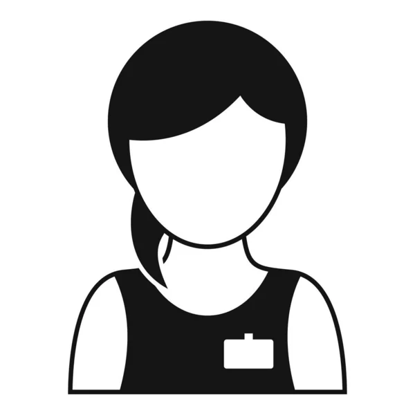 Femme icône entraîneur personnel, style simple — Image vectorielle