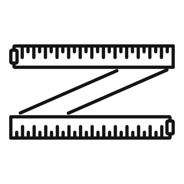 Mått passform tejp ikon, kontur stil — Stock vektor