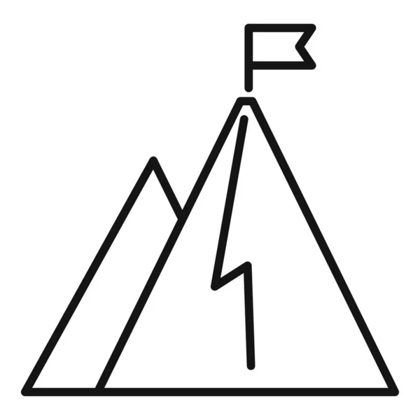 Пішохідна іконка гірського тренера, контурний стиль — стоковий вектор