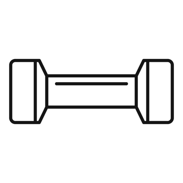 Gym hantel ikon, kontur stil — Stock vektor