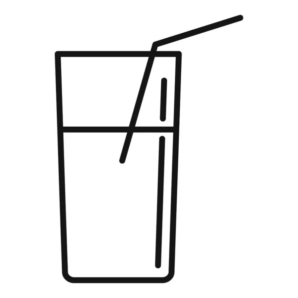 ジュースグラスのアイコン、アウトラインスタイル — ストックベクタ