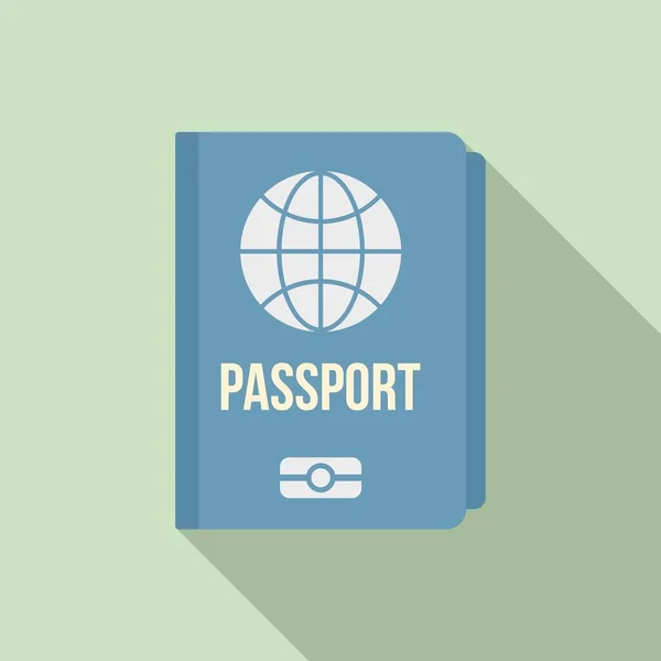 Личная информация значок паспорта, плоский стиль — стоковый вектор