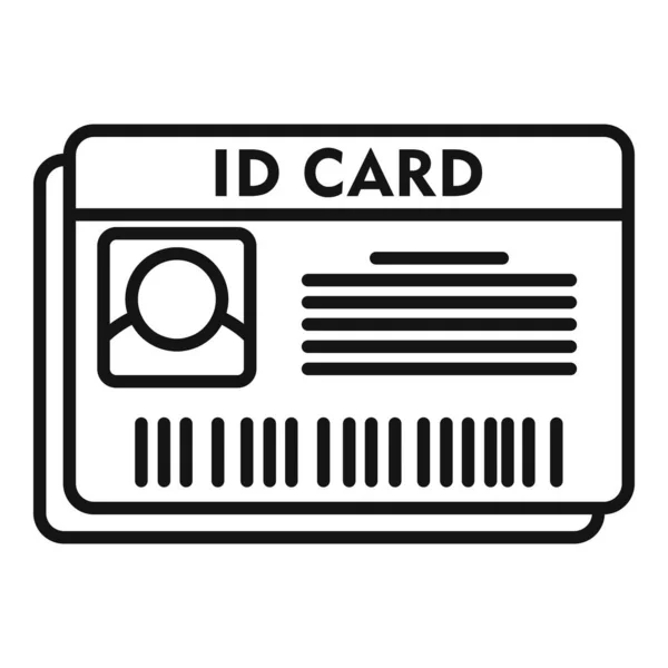 IDカードのアイコン、アウトラインスタイル — ストックベクタ