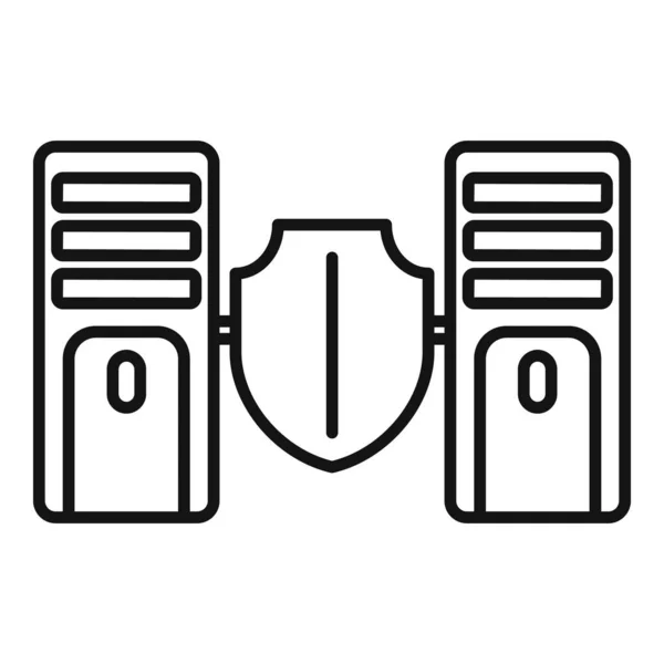 Icono de autenticación del servidor, estilo de esquema — Archivo Imágenes Vectoriales