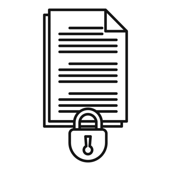 Icona di autenticazione accesso documento, stile contorno — Vettoriale Stock