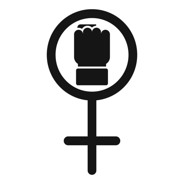 Kvinnlig genusrätt ikon, enkel stil — Stock vektor