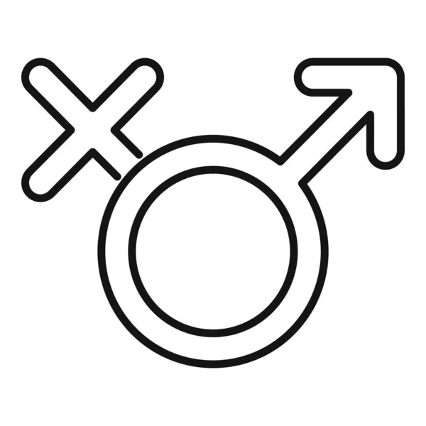 Ícone de empoderamento de gênero, estilo de esboço — Vetor de Stock