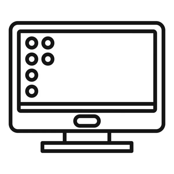 Moniteur icône du système d'exploitation, style de contour — Image vectorielle