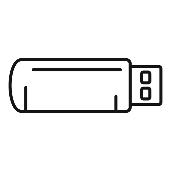 Icono de flash USB, estilo de esquema — Vector de stock