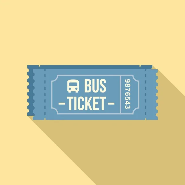 Icono del billete de autobús, estilo plano — Vector de stock